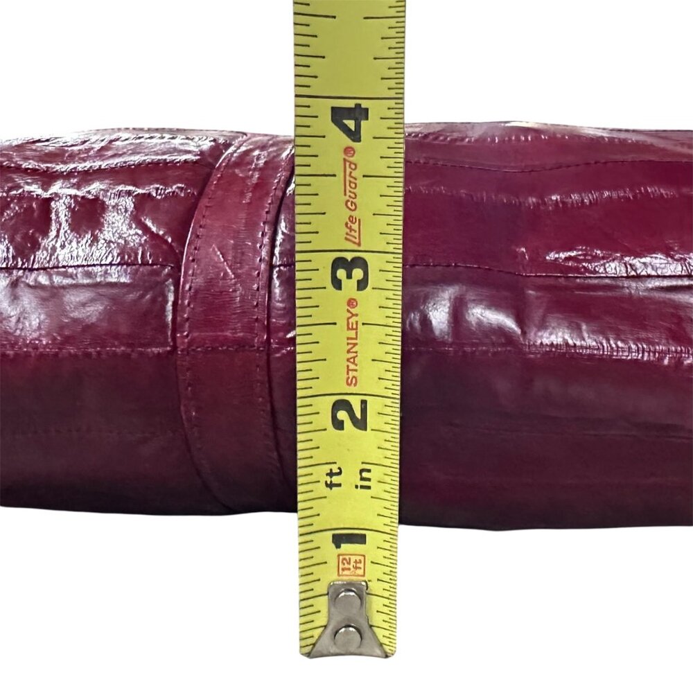 Vintage Red Purse Eel Skin Shoulder Bag Lee Sands Korea 1970s Retro Fashion - Picture 15 of 15